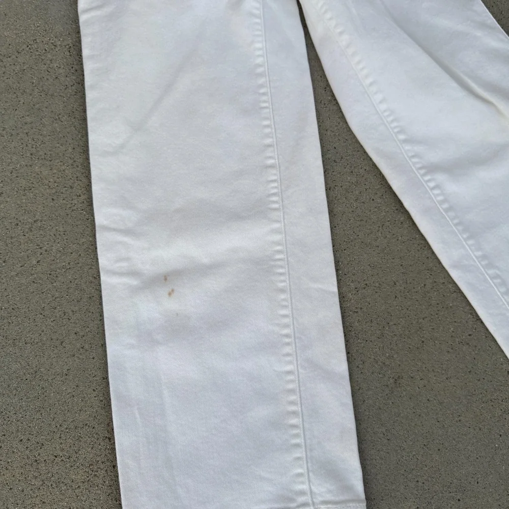 Levi's Jeans Women Mile High Cropped Wide‎ Leg Button Fly Ivory Tag Size 24 - Picture 3 of 9